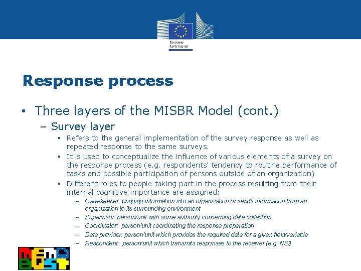 Response process • Three layers of the MISBR Model (cont. ) – Survey layer