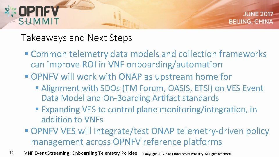 Takeaways and Next Steps § Common telemetry data models and collection frameworks can improve