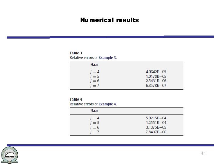 Numerical results 41 