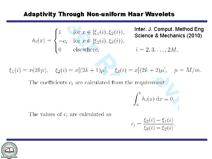 Adaptivity Through Non-uniform Haar Wavelets Inter. J. Comput. Method Eng Science & Mechanics (2010)