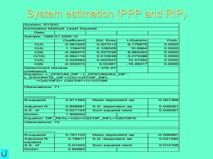 System estimation (PPP and RIP) 