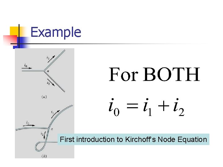 Example First introduction to Kirchoff’s Node Equation 