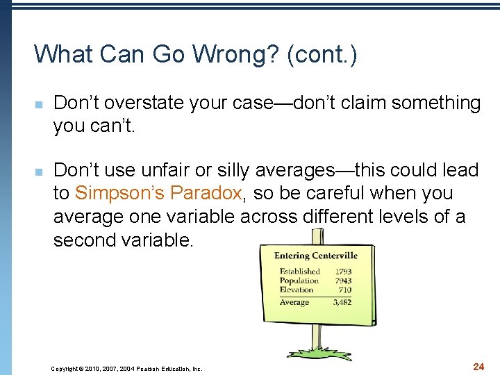 What Can Go Wrong? (cont. ) n n Don’t overstate your case—don’t claim something What Can Go Wrong? (cont. ) n n Don’t overstate your case—don’t claim something