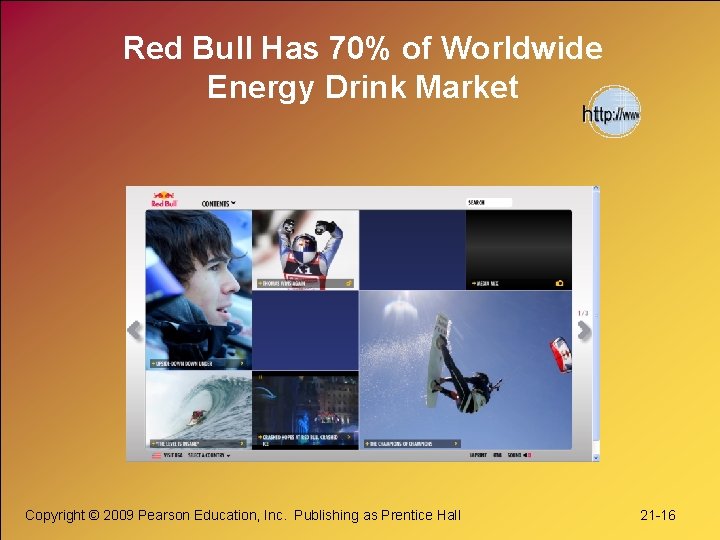 Red Bull Has 70% of Worldwide Energy Drink Market Copyright © 2009 Pearson Education,