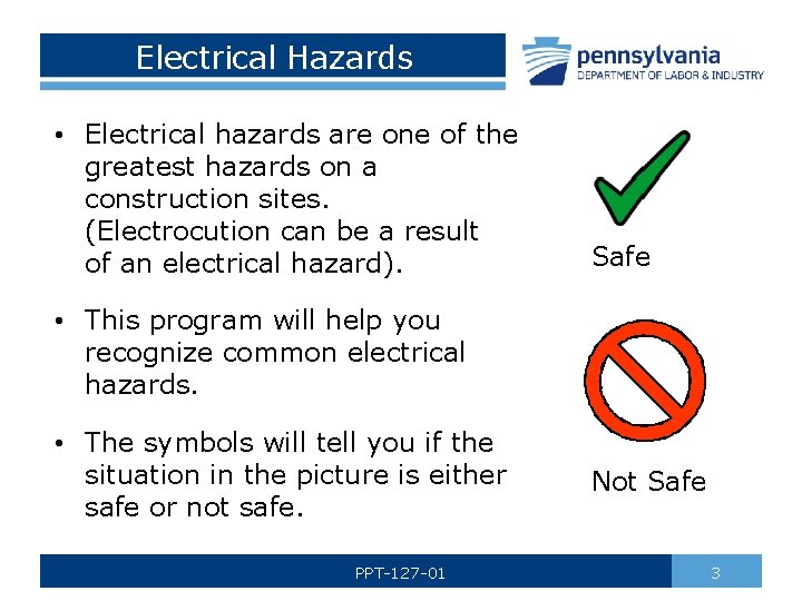 Electrical Hazards • Electrical hazards are one of the greatest hazards on a construction