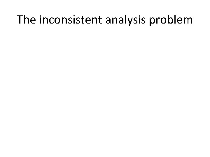 The inconsistent analysis problem 