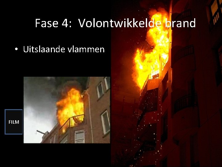 Fase 4: Volontwikkelde brand • Uitslaande vlammen FILM 