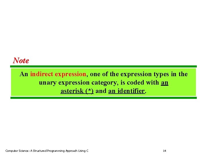 Note An indirect expression, one of the expression types in the unary expression category,