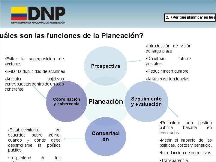 2. ¿Por qué planificar es buen uáles son las funciones de la Planeación? •