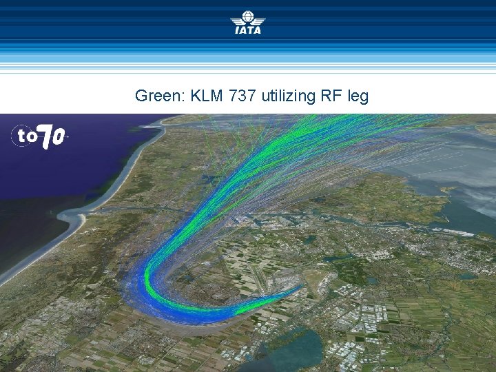 Green: KLM 737 utilizing RF leg 13 