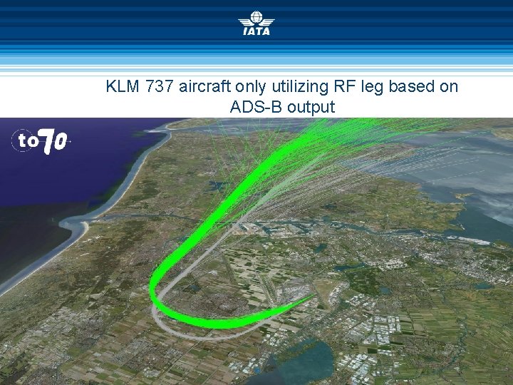 KLM 737 aircraft only utilizing RF leg based on ADS-B output 14 