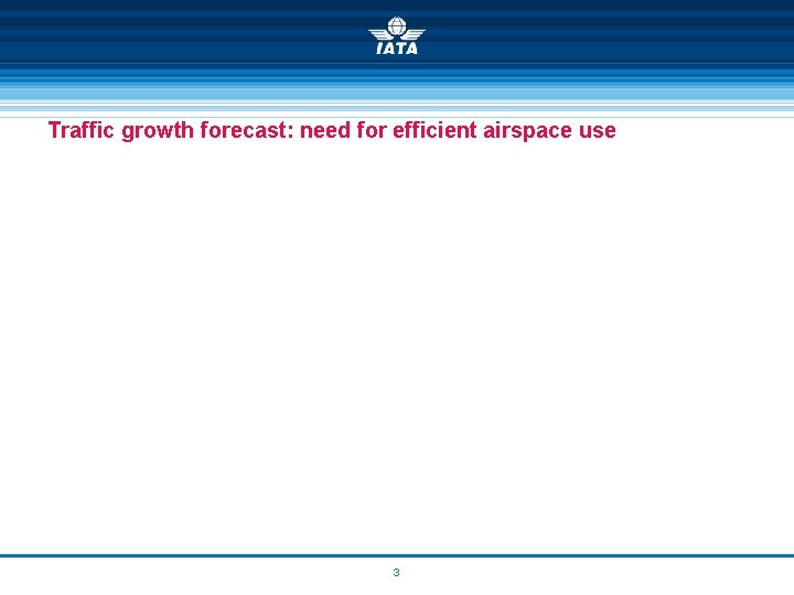 Traffic growth forecast: need for efficient airspace use 3 