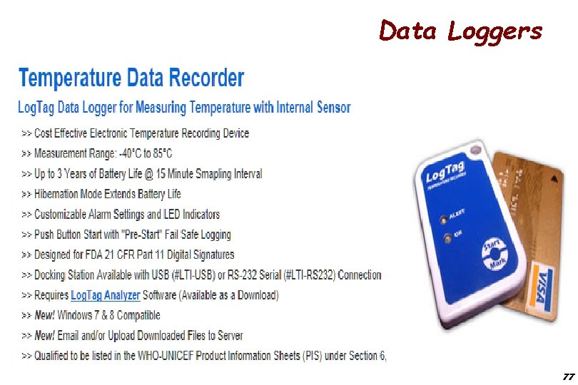 Data Loggers 77 