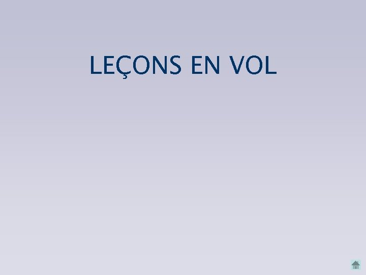 LEÇONS EN VOL 