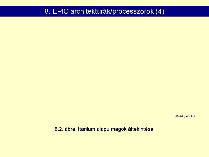 8. EPIC architektúrák/processzorok (4) Tukwila (2/2010) 8. 2. ábra: Itanium alapú magok áttekintése 