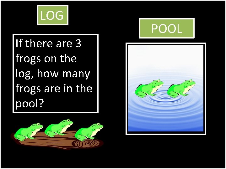 LOG If there are 3 frogs on the log, how many frogs are in