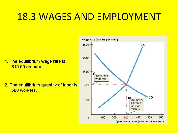18. 3 WAGES AND EMPLOYMENT 1. The equilibrium wage rate is $10. 50 an