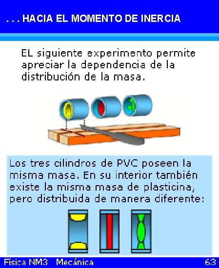 . . . HACIA EL MOMENTO DE INERCIA 