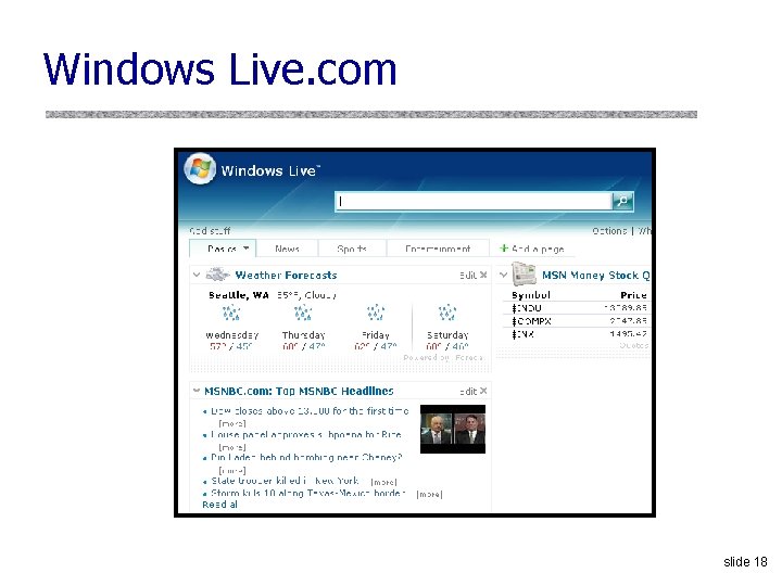 Windows Live. com slide 18 