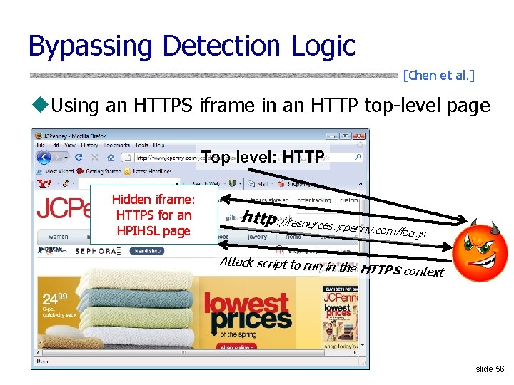 Bypassing Detection Logic [Chen et al. ] u. Using an HTTPS iframe in an