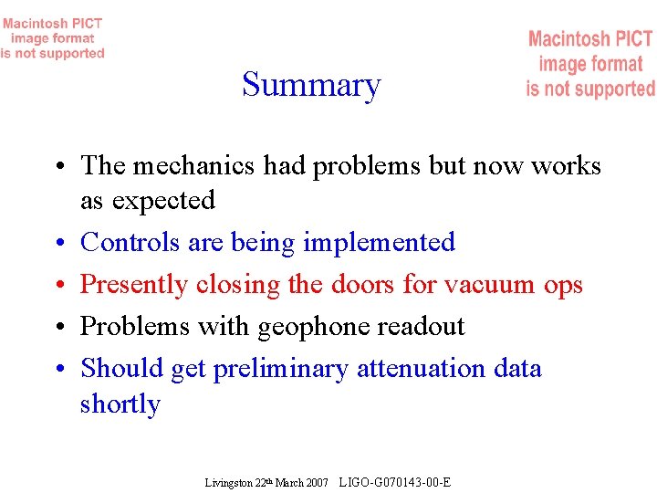 Summary • The mechanics had problems but now works as expected • Controls are