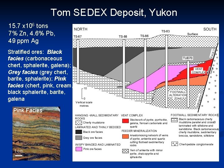 Tom SEDEX Deposit, Yukon 15. 7 x 106 tons 7% Zn, 4. 6% Pb,