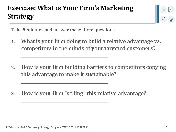 Exercise: What is Your Firm’s Marketing Strategy Take 5 minutes and answer these three