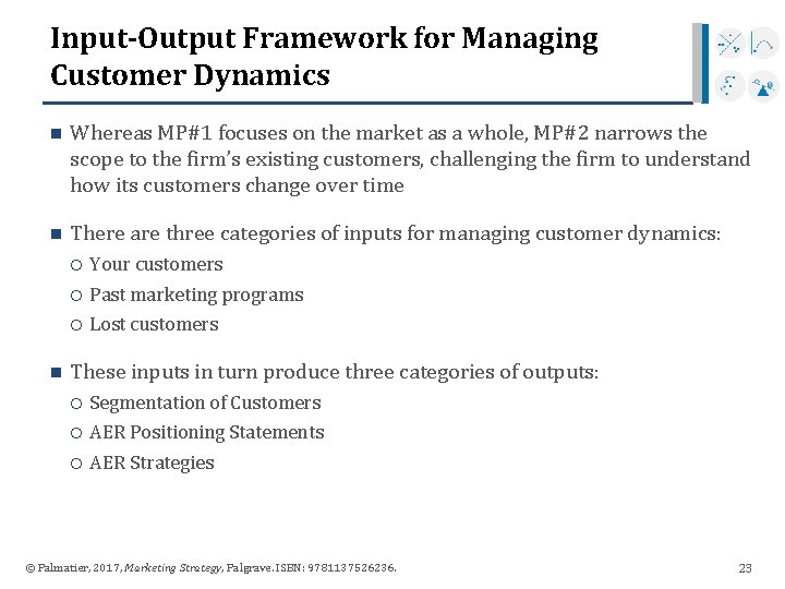 Input-Output Framework for Managing Customer Dynamics n Whereas MP#1 focuses on the market as