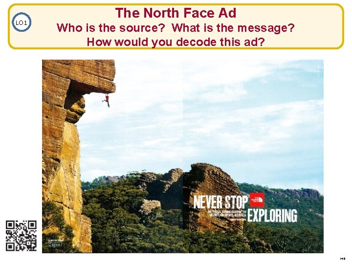 LO 1 The North Face Ad Who is the source? What is the message?