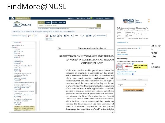 Find. More@NUSL If full-text is not available, click here to expand the sidebar ‘FINDIT@