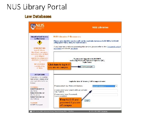 NUS Library Portal Law Databases 