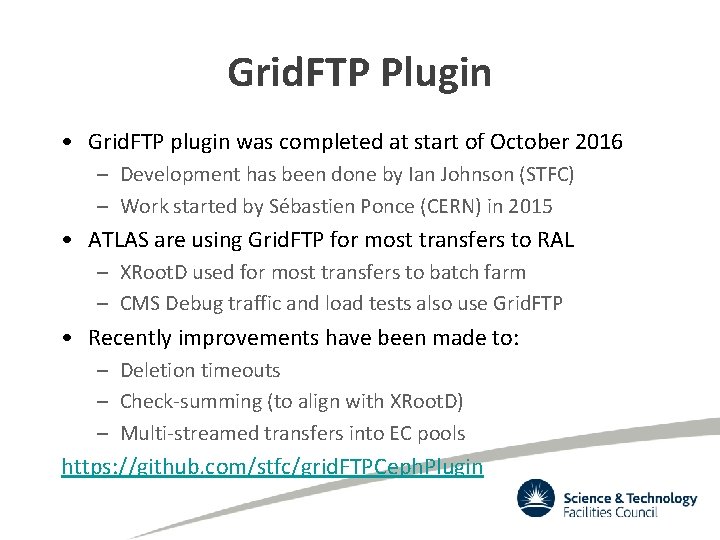 Grid. FTP Plugin • Grid. FTP plugin was completed at start of October 2016