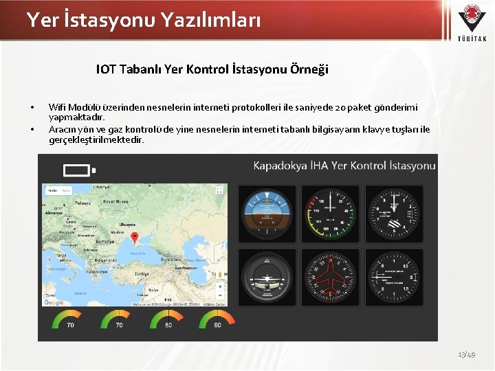 Yer İstasyonu Yazılımları IOT Tabanlı Yer Kontrol İstasyonu Örneği • • Wifi Modülü üzerinden