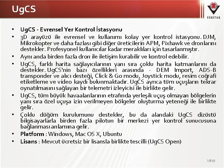 Ug. CS • Ug. CS - Evrensel Yer Kontrol İstasyonu • 3 D arayüzü