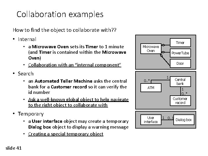 Collaboration examples How to find the object to collaborate with? ? • Internal •