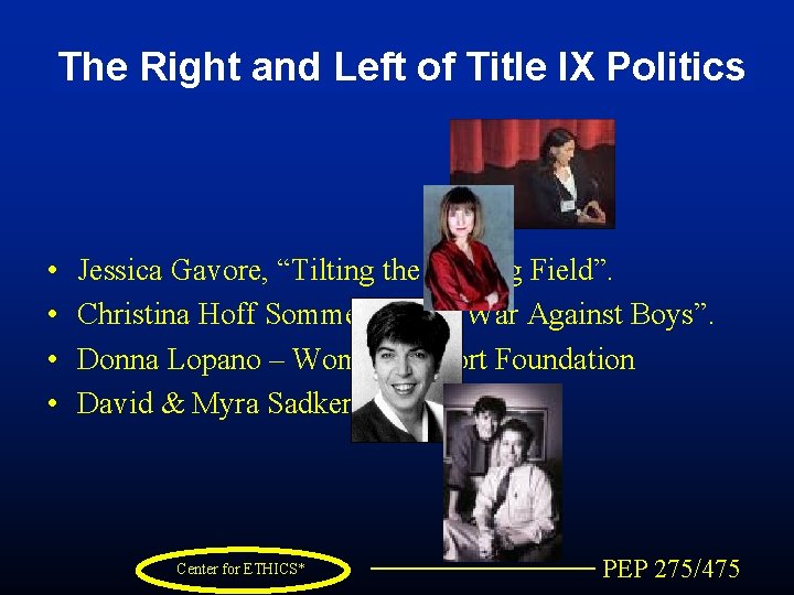 The Right and Left of Title IX Politics • • Jessica Gavore, “Tilting the