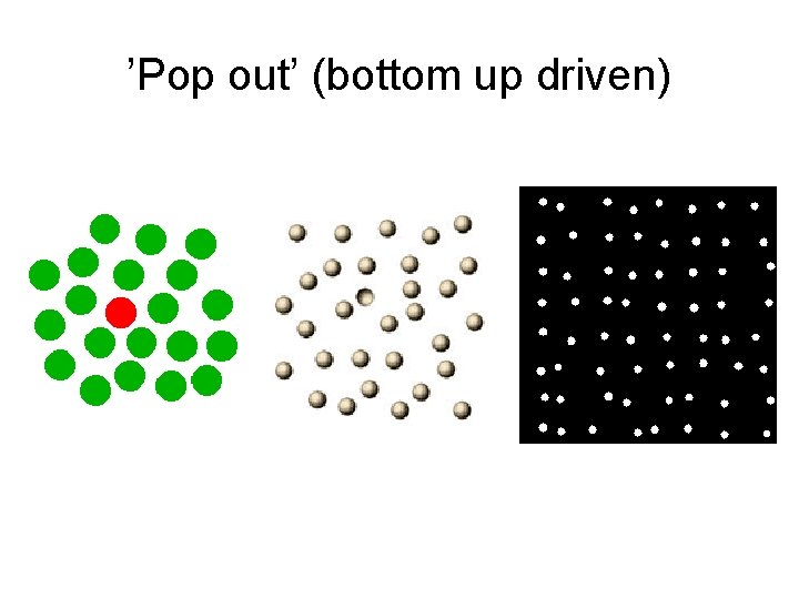 ’Pop out’ (bottom up driven) 