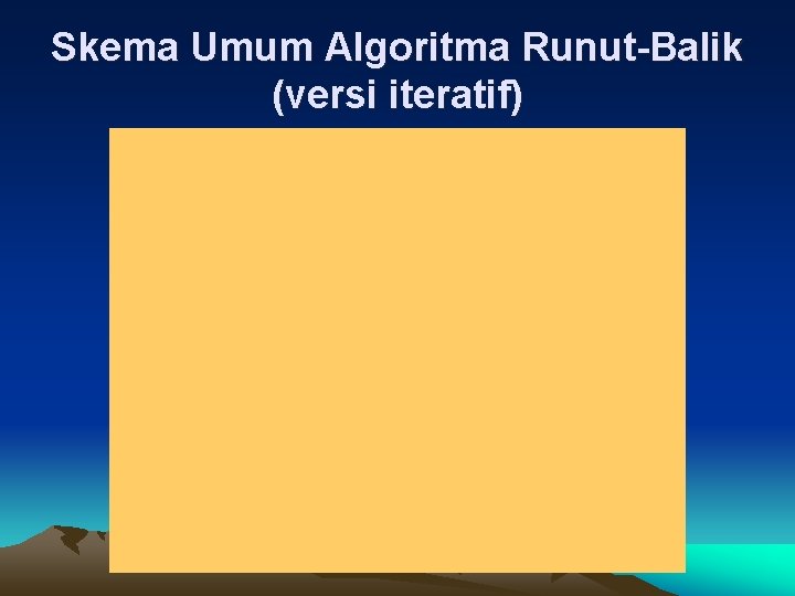 Skema Umum Algoritma Runut-Balik (versi iteratif) 