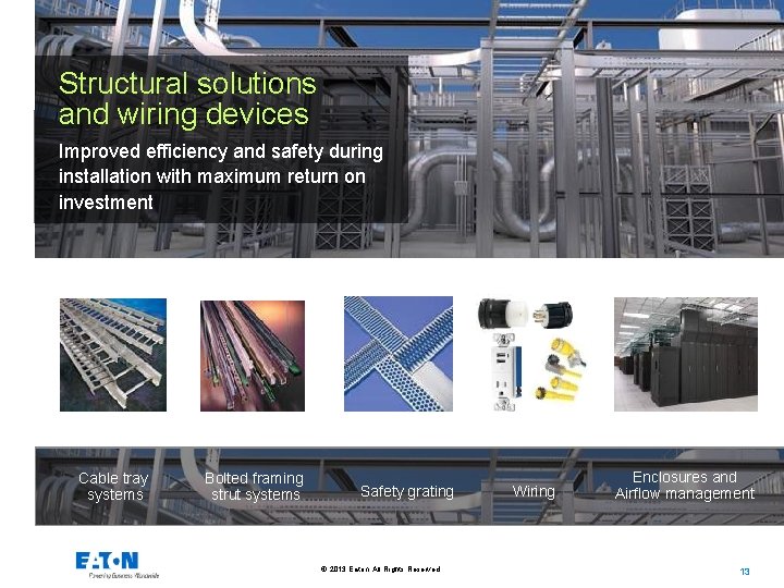 Structural solutions and wiring devices Improved efficiency and safety during installation with maximum return