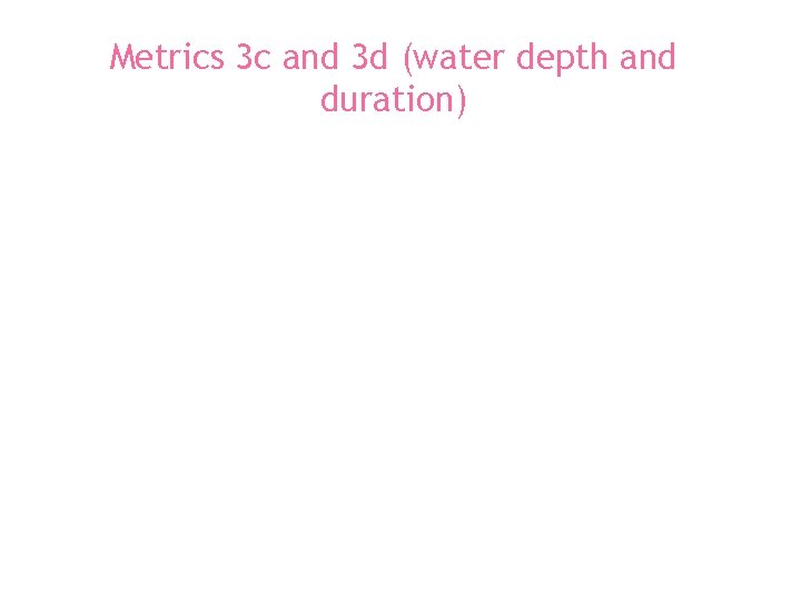 Metrics 3 c and 3 d (water depth and duration) 