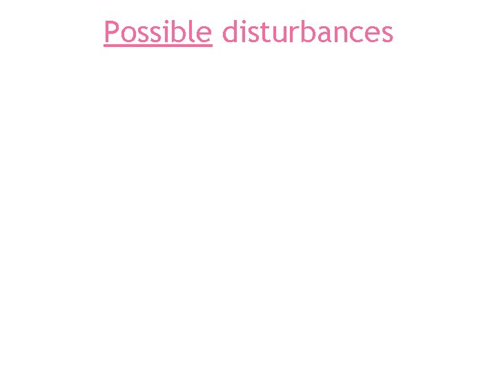 Possible disturbances 