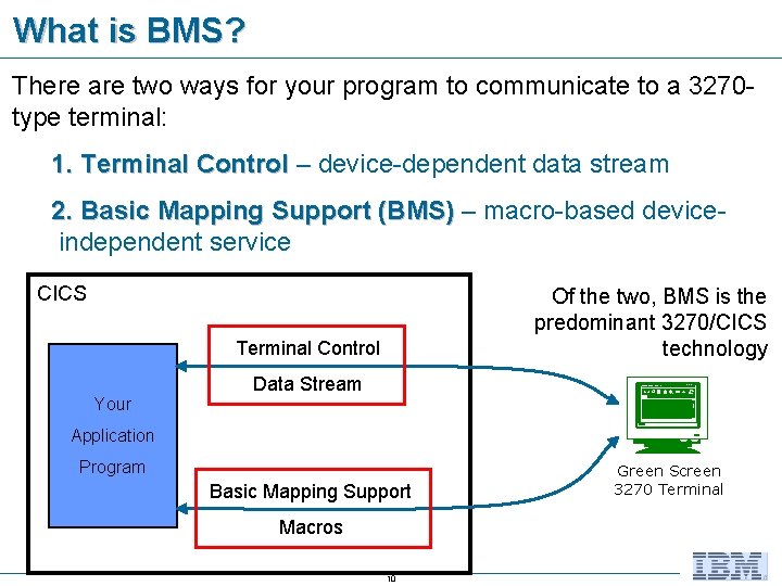 What is BMS? There are two ways for your program to communicate to a