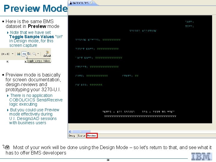 Preview Mode § Here is the same BMS dataset in Preview mode 4 Note