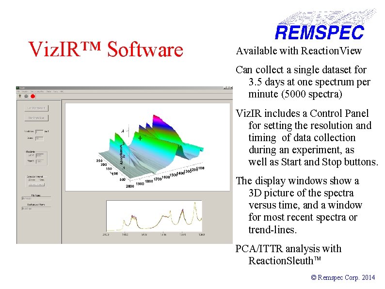 Viz. IR™ Software Available with Reaction. View Can collect a single dataset for 3.