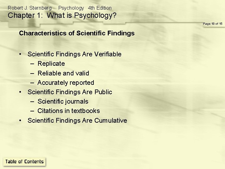 Robert J. Sternberg Psychology 4 th Edition Chapter 1: What is Psychology? Page 18