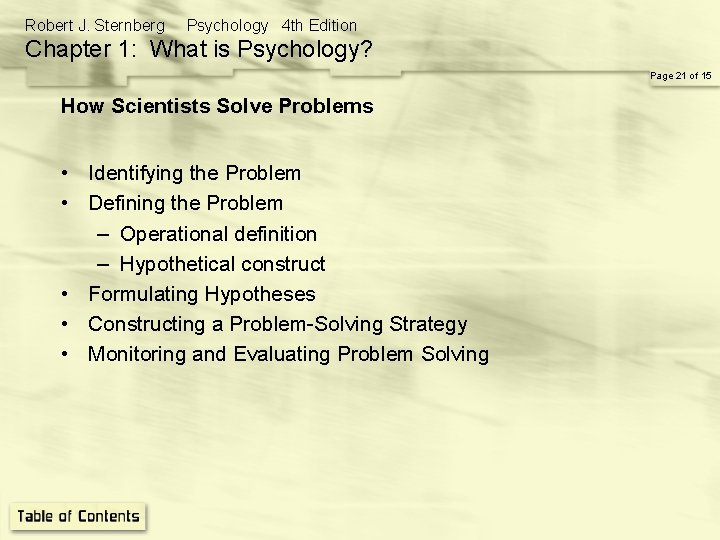 Robert J. Sternberg Psychology 4 th Edition Chapter 1: What is Psychology? Page 21