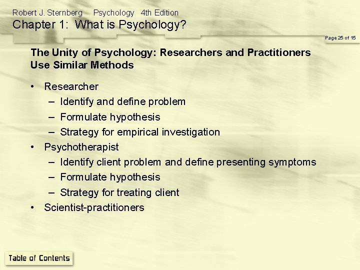Robert J. Sternberg Psychology 4 th Edition Chapter 1: What is Psychology? Page 25