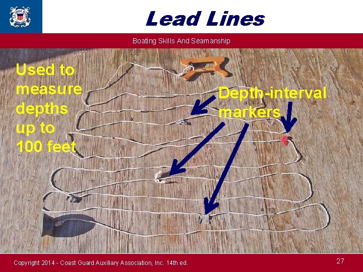 Lead Lines Boating Skills And Seamanship Used to measure depths up to 100 feet