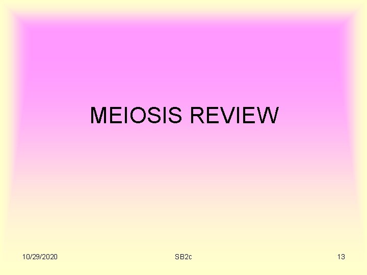 MEIOSIS REVIEW 10/29/2020 SB 2 c 13 