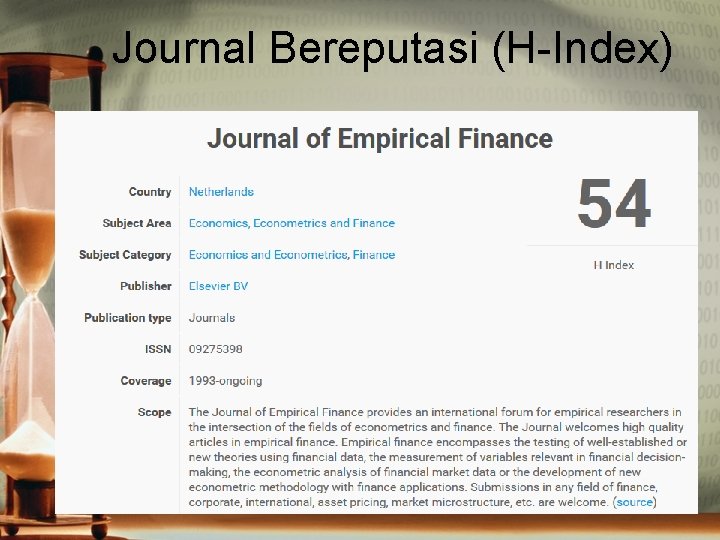 Journal Bereputasi (H-Index) 